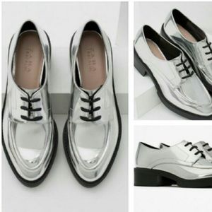 Zara Shoes - Zara silver retro loafer oxford Zara Shoes - Zara silver retro loafer oxford